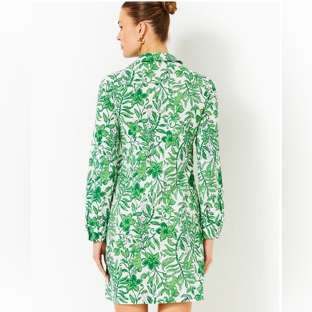 NWT! Lilly Pulitzer Kindra UPF 50+ Dress in Fiddle Leaf Green Lil Escape Plan - Picture 4 of 14